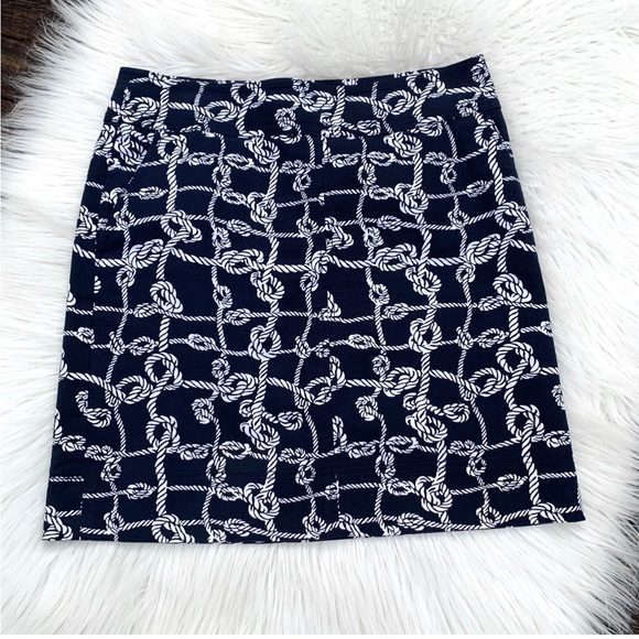 Talbots Nautical Knots Navy & White Mini Skirt 6 - Picture 8 of 9